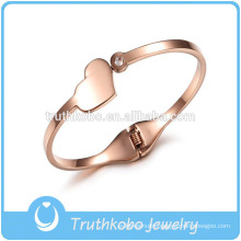 Bangle Designer Fashion Fancy High Quality Lovely Heart Pendant Plain Stainless Steel Screw Bangle Design for Womens